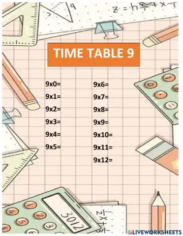 Time table 9