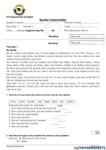 Reading G3 EF 2nd term 2020-2021