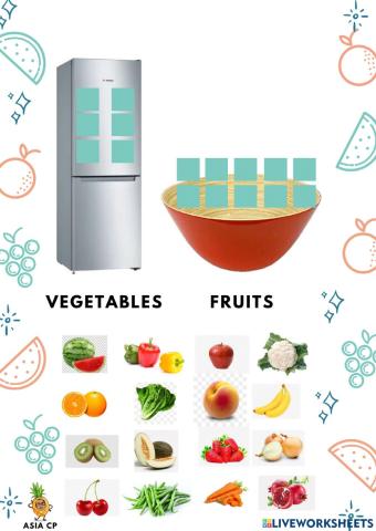 Fruits and vegetables