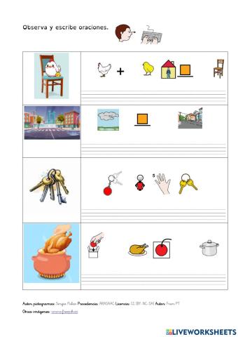 Escribir oraciones con palabras con ll.