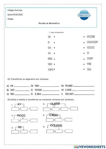 Revisão de matematica