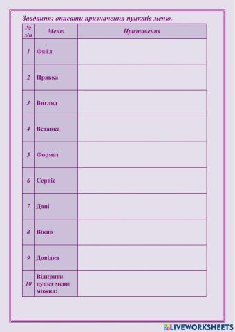Опрацювання табличних даних