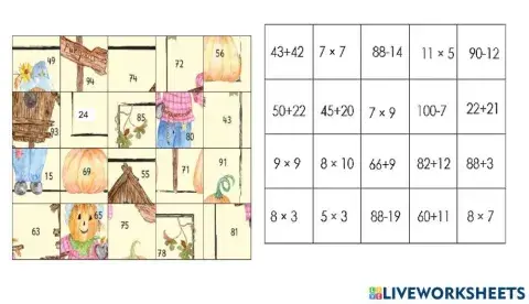 Παζλ-αφαίρεση-πρόσθεση-πολλαπλασιασμός