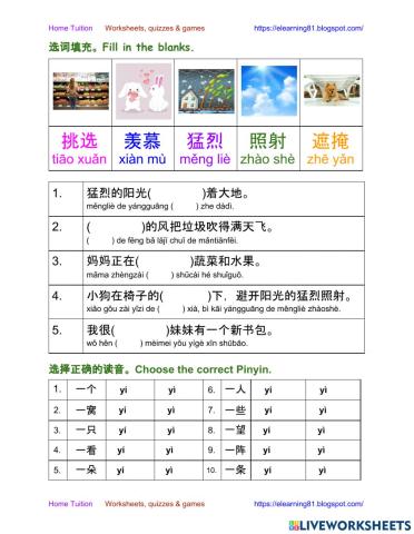 三年级 单元三 3.2 练习 Exercises