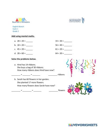 Booklet p. 15 Add using mental math