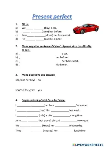 Present perfect test