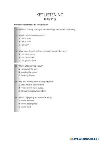 KET LISTENING Part 3