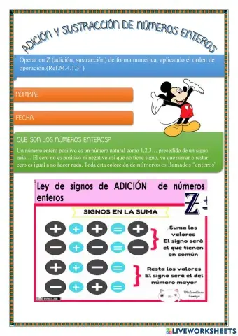 Adición y sustracción de números enteros