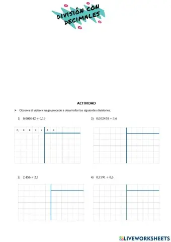 División de decimales