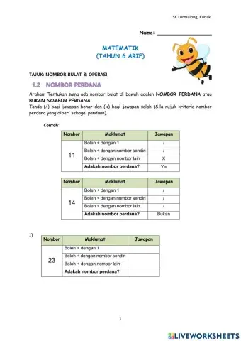Nombor Bulat & Operasi Asas (Tahun 6)