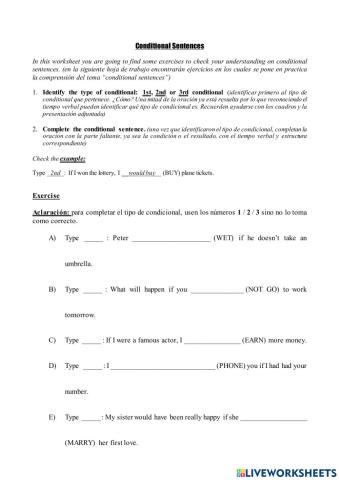 Conditional Sentences Types I,II,III