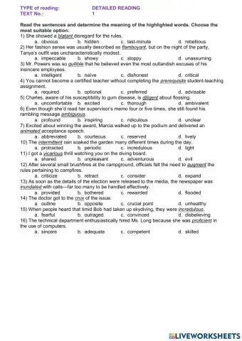 Reading part 4 text 1