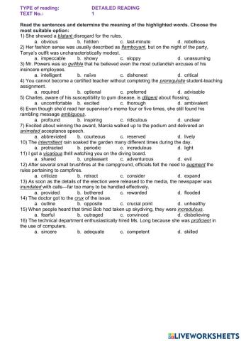 Reading part 4 text 1