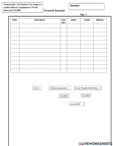 General Journal entry