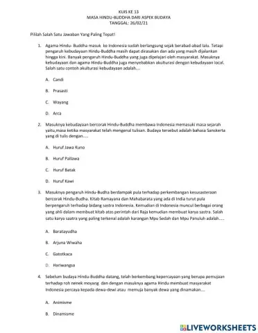 Masyarakat Indonesia Pada Masa Hindu-buddha Ditinjau Dari Aspek Budaya