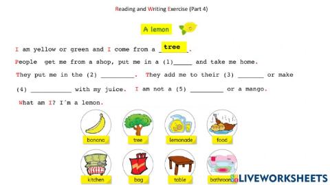 Reading and writing exercise