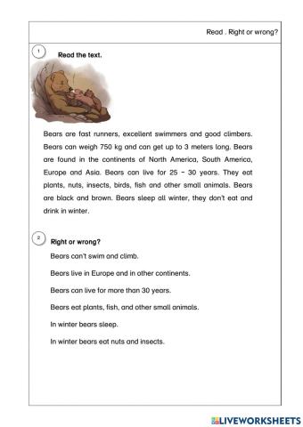 Wild animals Reading