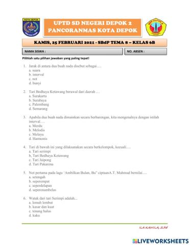 Ila kamila - LKPD SBdP Tema 8.3