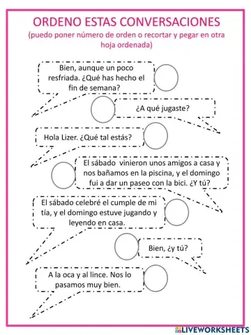 Ordena estos diálogos