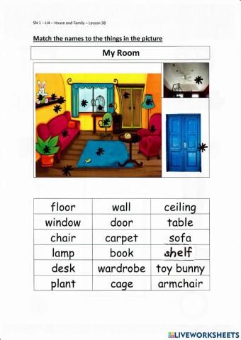 SN 1-U4-lesson 38 + some more words: My room