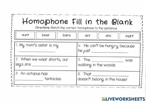 Homophones