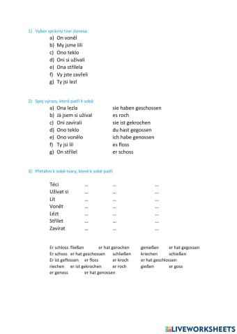 Starke Verben ie - o - o