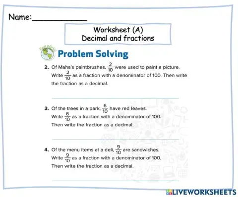 Decimal and fraction (A)
