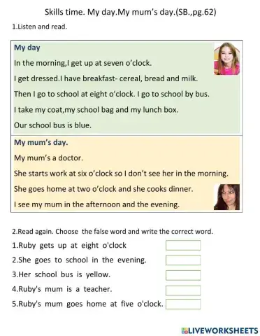 My day. My mum’s day.FF2. (pg.62).