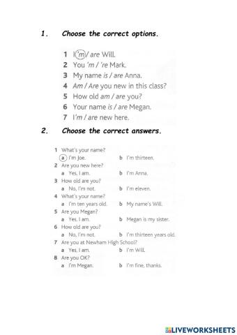 Personal questions - Verb to be