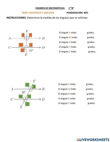 Ángulos entre paralelas