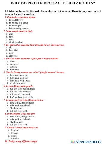 Why do people decorate their bodies?