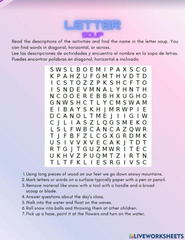 Activities letter soup