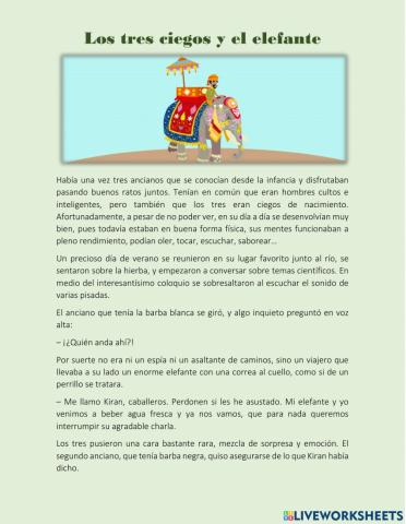 Los tres ancianos y el elefante