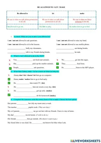 Be allowed to - let - make