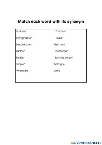 In business vocabulary