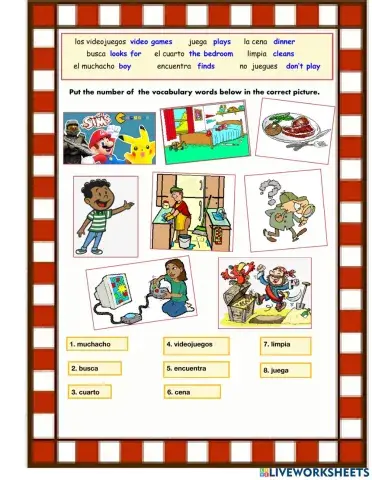 Los Videojuegos Vocabulary