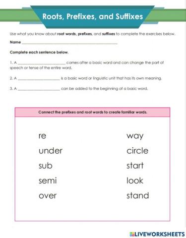Prefix & Root Word