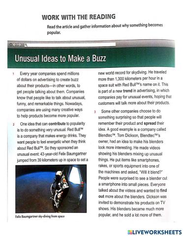 Unusual ideas to make a Buzz