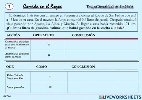 Proporcionalidad aritmética 1(2)
