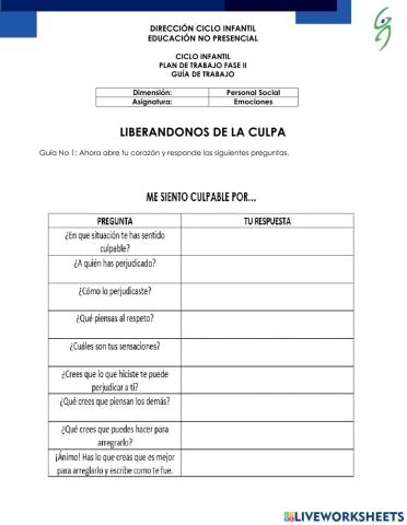 Liberandonos de la culpa