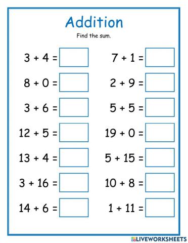 Addition single and whole number DJ