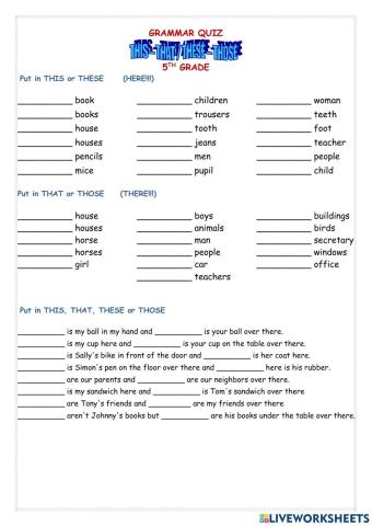 Demonstrative adjectives