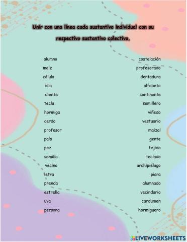 Sustantivos individuales y colectivos
