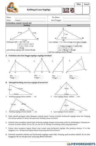 Keliling & Luas Segitiga