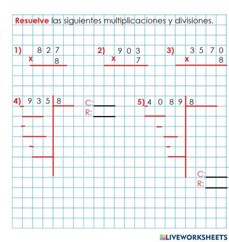 Multiplicación y división por 8