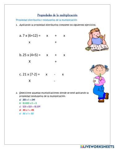 Propiedades de la multiplicación