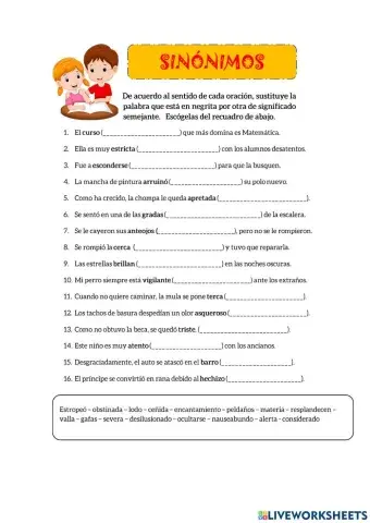 Los sinonimos 1- cbm