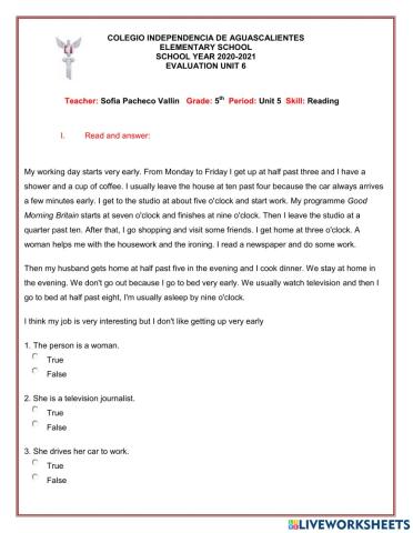 Reading comprehension