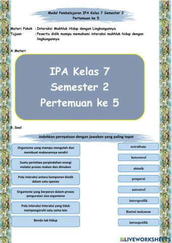 Ipa kelas 7 semester 2 minggu 5