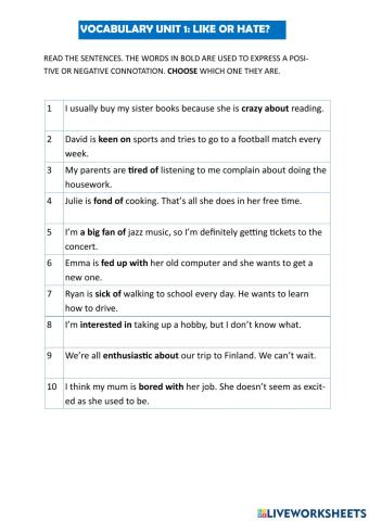 Unit 1: Vocabulary 1